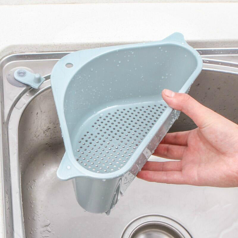 Kitchen Sink Triangle Storage Rack: Multi-Function Dishwashing and Sponge Organizer