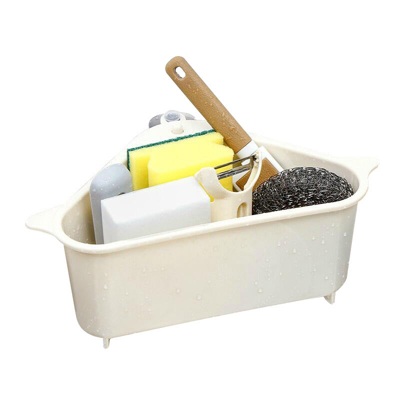 Kitchen Sink Triangle Storage Rack: Multi-Function Dishwashing and Sponge Organizer