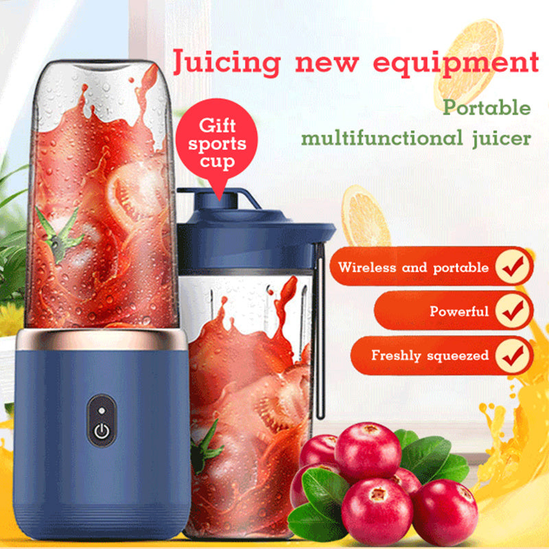 USB-Charged 6Blade Juicer: The Perfect Portable Food Mixer for Smoothies & Ice Crushing"